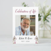 D'accompagnement Carte de prière funéraire avec photo Fleurs bordea (Debout devant)