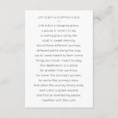 D'accompagnement Carte de prière funéraire avec photo Fleurs bordea (Dos)