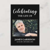 D'accompagnement Carte de prière funéraire commémorative noire avec (Devant)