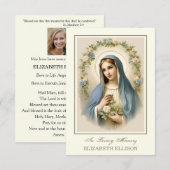 D'accompagnement Carte de prière funéraire de la Sainte Mère Marie (Devant / Derrière)