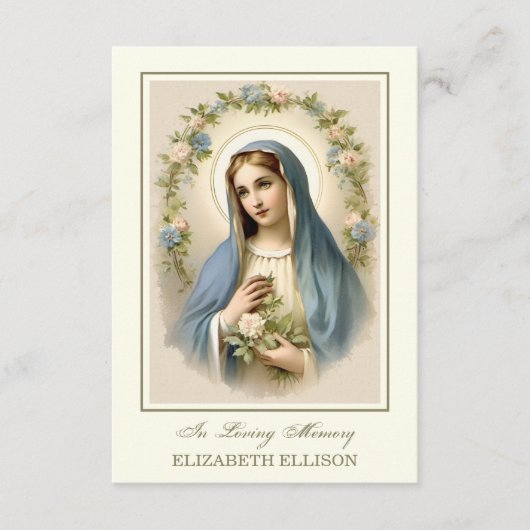 D'accompagnement Carte de prière funéraire de la Sainte Mère Marie (Devant)