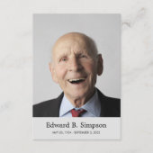 D'accompagnement Carte De Prière Funéraire Gris Classique Avec Phot (Devant)