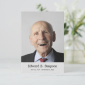 D'accompagnement Carte De Prière Funéraire Gris Classique Avec Phot (Debout devant)