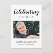 D'accompagnement Carte de prière funéraire noire blanche élégante a (Devant)