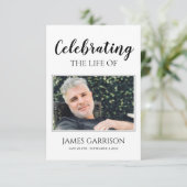 D'accompagnement Carte de prière funéraire noire blanche élégante a (Debout devant)