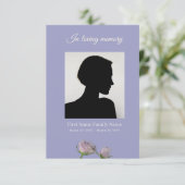 D'accompagnement Carte de prière funéraire rose violette (Debout devant)