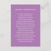 D'accompagnement Carte de prière funéraire violet blanc avec photo (Dos)