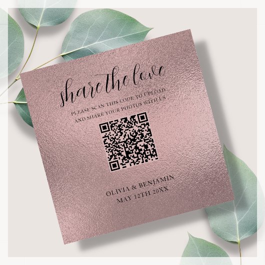 D'accompagnement Carte de QR Code Share The Love Rose Gold