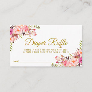 D'accompagnement Carte de rabat à Baby shower doré rose