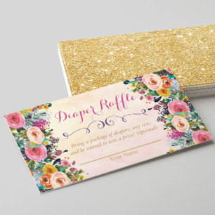 D'accompagnement Carte de rabat à Baby shower floral