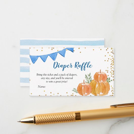 D'accompagnement Carte de rabat à couches Citrouille bleu (Devant/Arrière en situation)