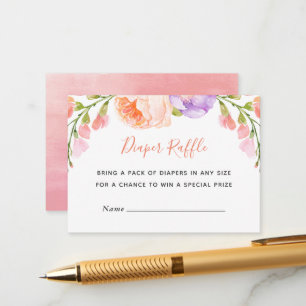 D'accompagnement Carte de rabat Baby shower floral Aquarelle