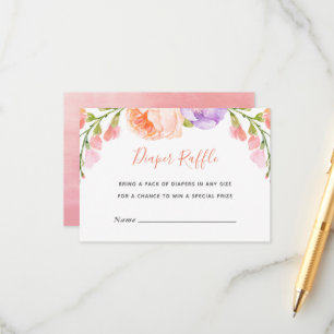 D'accompagnement Carte de rabat Baby shower floral Aquarelle