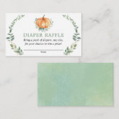 D'accompagnement Carte de rabat Citrouille Baby shower vert automne (Devant / Derrière)
