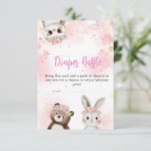 D'accompagnement Carte de rabat de Baby shower de bois pour fille (Debout devant)