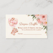 D'accompagnement Carte de rabat mignonne Bear Balloon rose Fleur (Devant)