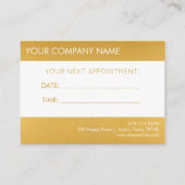 D'accompagnement Carte de rappel de rendez-vous Gold (Devant)