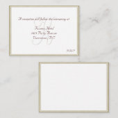 D'accompagnement Carte de réception à cadre blanc/beige K Monogramm (Devant / Derrière)
