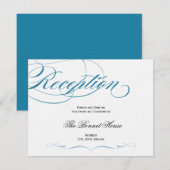 D'accompagnement Carte de Réception à l'Écriture Élégante - Bleue (Devant / Derrière)
