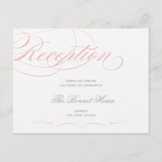 D'accompagnement Carte de Réception à l'Écriture Élégante - Rose Pâ