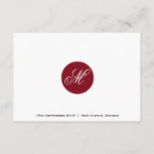 D'accompagnement Carte de réception à monogramme en écriture élégan (Dos)