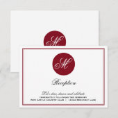 D'accompagnement Carte de réception à monogramme en script élégant  (Devant / Derrière)