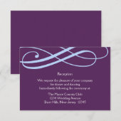 D'accompagnement Carte de réception à tourbillons prune et bleu pou (Devant / Derrière)