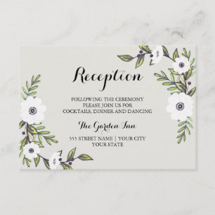 D'accompagnement Carte de réception Anémones Peintes