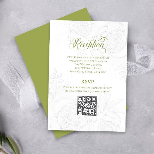 D'accompagnement Carte de réception avec code QR pour mariage sur f