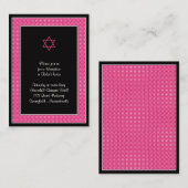 D'accompagnement Carte de réception Bat mitzvah Pois rose (Devant / Derrière)