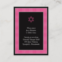 Carte de réception Bat mitzvah Pois rose