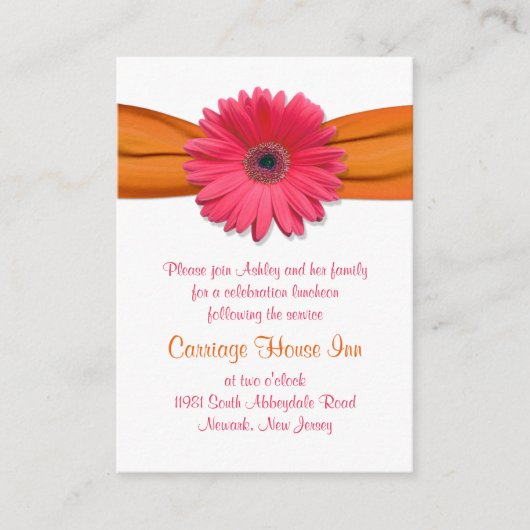 D'accompagnement Carte de réception Bat mitzvah rose Gerber Daisy (Devant)