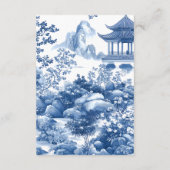 D'accompagnement Carte de réception bleue Chinoiserie (Dos)