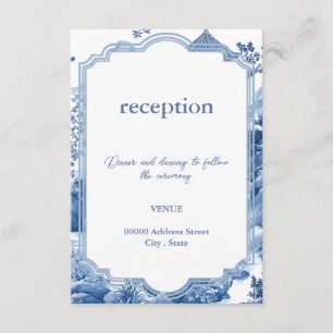D'accompagnement Carte de réception bleue Chinoiserie