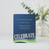 D'accompagnement Carte de réception Blue Green Steel Wave Celebrati (Debout devant)