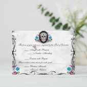 D'accompagnement Carte de réception Calaveras Sugar Skull & Flouris (Debout devant)