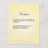 D'accompagnement Carte de réception de bagues de mariage sur la pla (Dos)