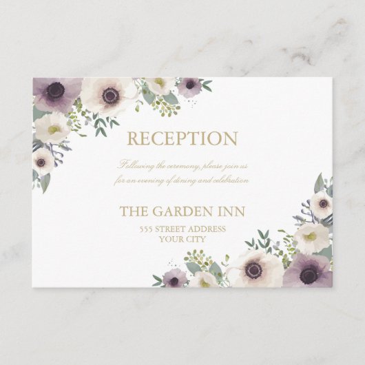 D'accompagnement Carte de réception de bouquet d'anémones (Devant)