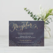 D'accompagnement Carte de réception de calligraphie pailletée or nu (Debout devant)