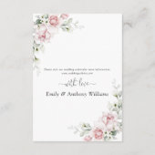 D'accompagnement Carte de réception de cérémonie de mariage aux ros (Dos)