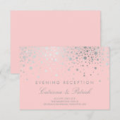 D'accompagnement Carte de réception de confetti de blush à fausse f (Devant / Derrière)