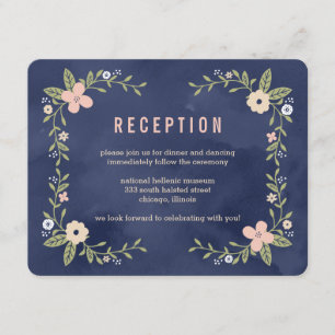 D'accompagnement Carte de réception de couleur modifiable Floral Be