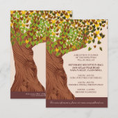 D'accompagnement Carte de réception de feuilles de cœur tombant de (Devant / Derrière)