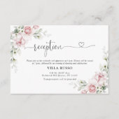D'accompagnement Carte de réception de la cérémonie de Mariage Rose (Devant)