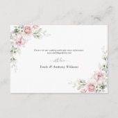D'accompagnement Carte de réception de la cérémonie de Mariage Rose (Dos)