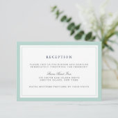 D'accompagnement Carte de réception de mariage à bordure Navy et Me (Debout devant)