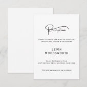D'accompagnement Carte de réception de mariage à écriture moderne (Devant / Derrière)