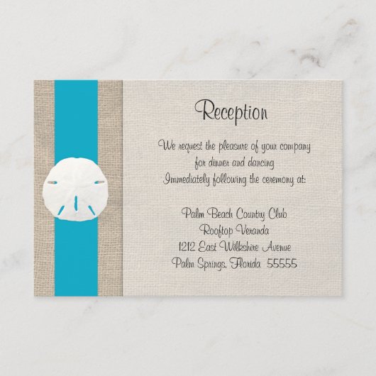 D'accompagnement Carte de réception de mariage à la plage de Sand D (Devant)