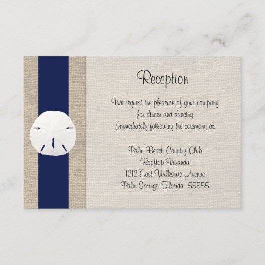 D'accompagnement Carte de réception de mariage à la plage Dollar de (Devant)