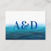 D'accompagnement Carte de réception de mariage à l'aquarelle Vagues (Dos)